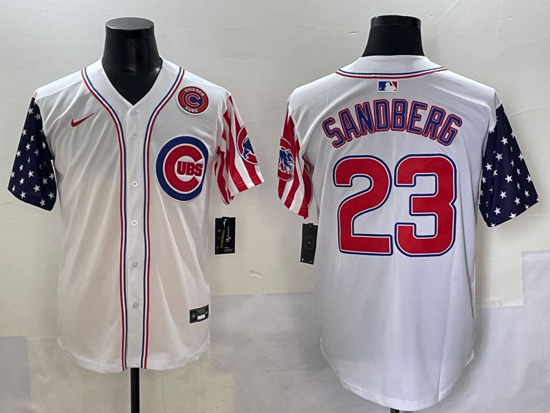 Men 2025 Chicago Cubs 23 Sandberg White a generation of national flags Joint Name Nike MLB Jersey style 5